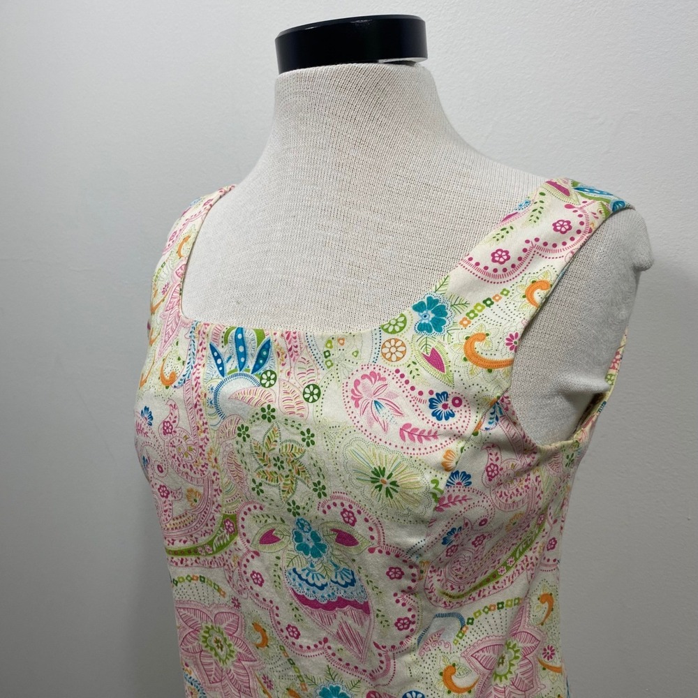 Briggs New York Paisley Sleeveless Dress Size 12 Colorful Summer Cottage Beach - Picture 2 of 7